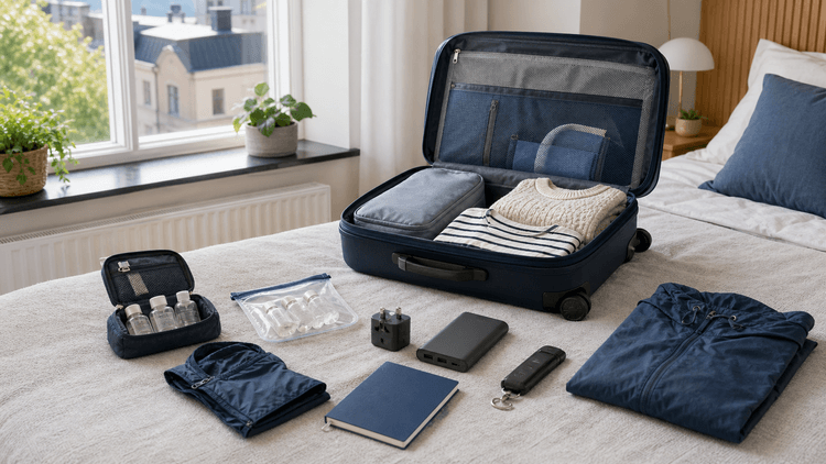 Resa och kabinbagage 2026: 10 val för packning, powerbank och retur