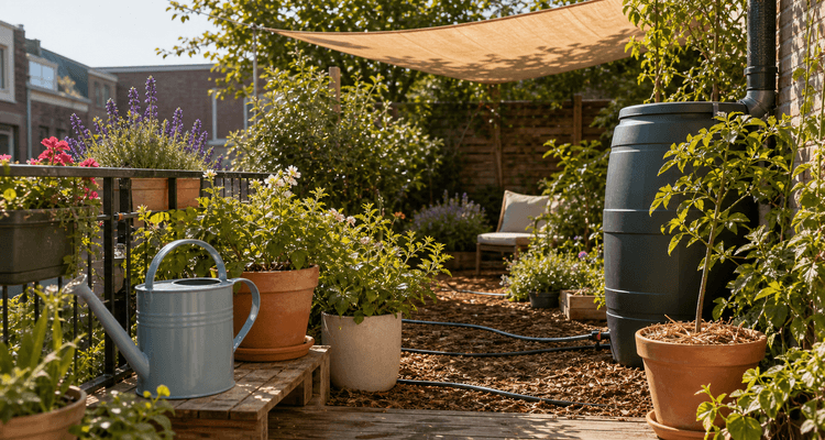 Droogte en tuin water geven 2026: 10 keuzes voor regenton, druppelslang en schaduw